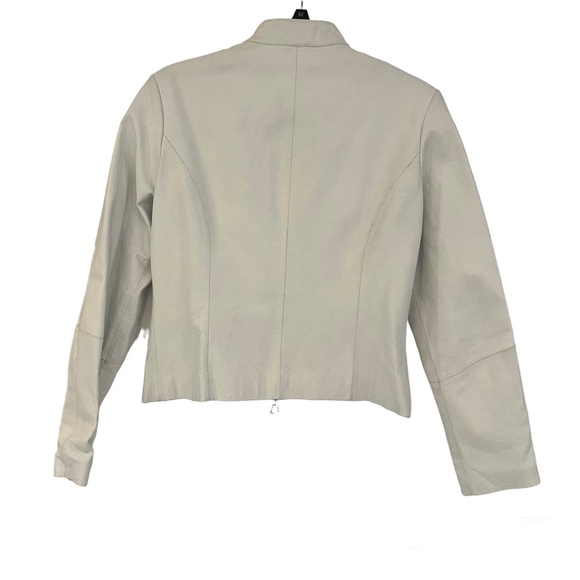 Wilson Leather Off White Leather Jacket Zip Front  Sz S - Picture 2 of 9